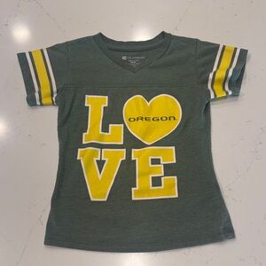 Colosseum Kids Green and Yellow Oregon LOVE Tee
